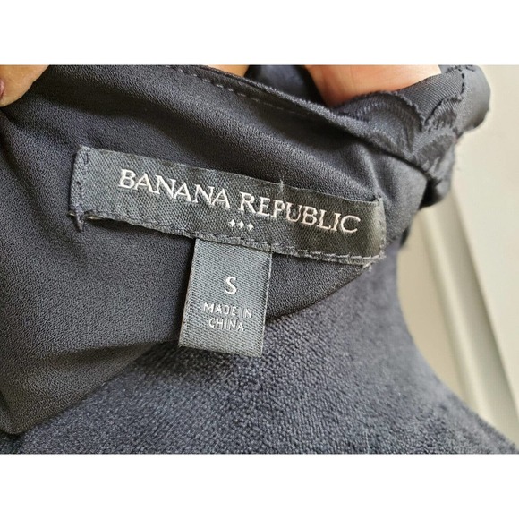 Banana Republic Womens Black Floral Polyester Round Neck Sleeveless Top Blouse S - Picture 7 of 10